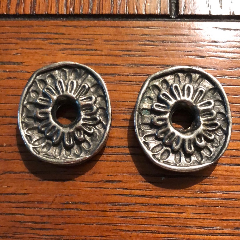 2/$15 Sandal shoe buckles silver sun round shape sol costume bellydance
